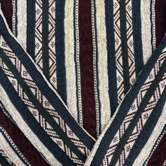 Vintage Jantzen Mens XL Knit Sweater Red Green Blue Stripes Grandpa 90s Pattern - Picture 2 of 9